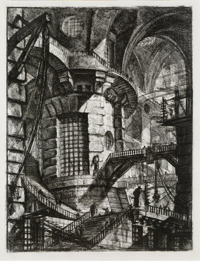 Imaginární věznice: Válcová věž od Giovanni Battista Piranesi