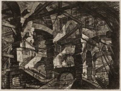 Smyšlená vězení XIV od Giovanni Battista Piranesi