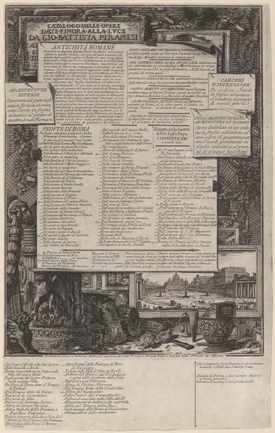 Katalog prací od Giovanni Battista Piranesi