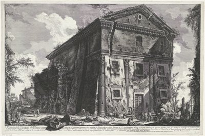 Kostel Sant’Urbano te Rome Pohled na chrám Bacc (...) (název na objektu) Gezichten op Rome (název série) Pohledy na Řím navržený a vyrytý architektem Giambattista Piranesi Ve (nez) iano (název série) od Giovanni Battista Piranesi