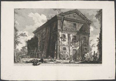 Kostel Sant’Urbano te Rome Pohled na Bakchův chrám (...) (název na objektu) Gezichten op Rome (název série) Pohledy na Řím navržený a vyrytý architektem Giambattista Piranesi Ve (nez) iano (název série) od Giovanni Battista Piranesi