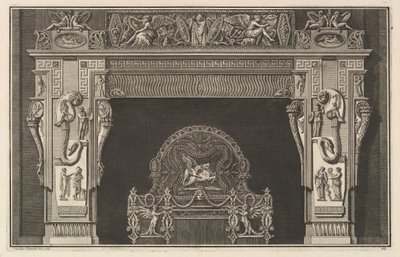 Komín: Vlys trofejí a okřídlených vítězství na překladu, s rohy hojnosti ..., ca. 1769. od Giovanni Battista Piranesi