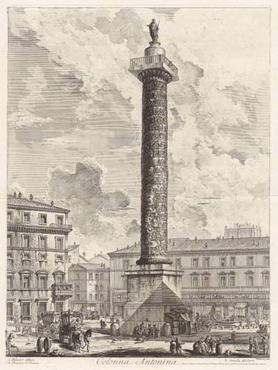 Colonna Antonina (Sloup Marca Aurelia), z Vedute di Roma (Pohledy na Řím) od Giovanni Battista Piranesi