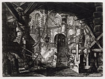 Pilíř s řetězem (List 16 v: Carceri d