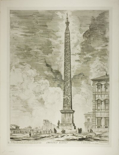 Egyptský obelisk. To bylo postaveno papežem Sixtem V. na Piazza of St. John Lateran, z Views of Rome od Giovanni Battista Piranesi