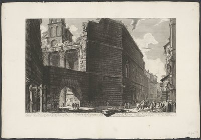 Forum van Augustus te Rome Pohled na zbytky fóra Nerva (název na objektu) Gezichten op Rome (název série) Pohledy na Řím navržený a vyrytý architektem Giambattista Piranesi Ve (nez) iano (název série) od Giovanni Battista Piranesi
