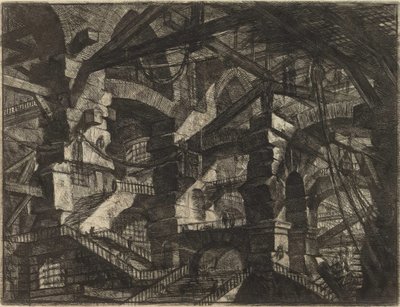 Ze série Imaginární vězení (The Prisons of Invention) od Piranesi, Giovanni Battista (1720-1778). Mědirytina, ca 1761, soukromá sbírka od Giovanni Battista Piranesi