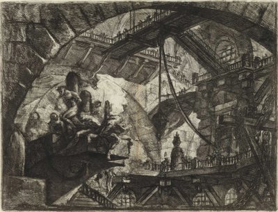 Ze série Imaginární vězení (The Prisons of Invention) od Piranesi, Giovanni Battista (1720-1778). Mědirytina, ca 1761, soukromá sbírka od Giovanni Battista Piranesi