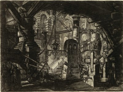 Ze série Imaginární vězení (The Prisons of Invention) od Piranesi, Giovanni Battista (1720-1778). Mědirytina, ca 1761, soukromá sbírka od Giovanni Battista Piranesi