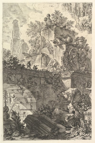 Frontispis, se sochou Minervy, ca. 1748. od Giovanni Battista Piranesi