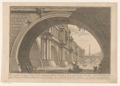 Pohled na most s oblouky a lodžiemi První díl Architektury a perspektivy (název série) Prima parte di architetture e prospettive (název série) od Giovanni Battista Piranesi