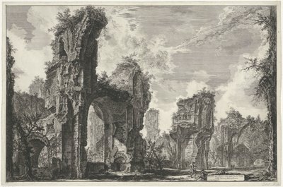 Gezichten op Rome, de Campagna atd. (122 čepelí) Ruiny Sisto, nebo oba z velkého sálu Antonínových lázní (název na předmětu) Gezichten op Rome (název série) Pohledy na Řím navržený a vyrytý architektem Giambattista Piranesi Ve (nez) iano (seri od Giovanni Battista Piranesi
