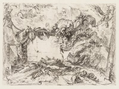 Groteschi: Ruiny s lebkami a kuřáckou vázou od Giovanni Battista Piranesi