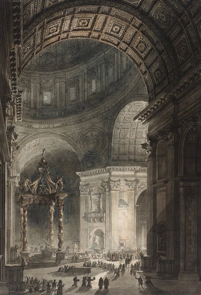 Iluminace kříže v St. Peters na Velký pátek 1787 (wc a lept) od Giovanni Battista Piranesi