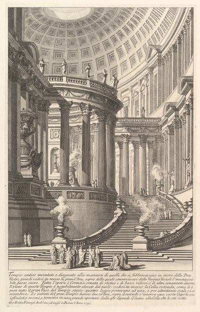 Imaginární starověký chrám navržený ve stylu těch, které byly postaveny na počest bohyně ..., ca. 1750. od Giovanni Battista Piranesi