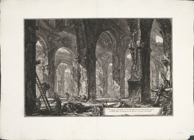 Interieur van badhuis v Castel Gandolfo Převýšení a převýšení dalšího koupaliště existujícího ve vinici P.P. Tovaryšstva Ježíšova v Castel Gandolfo. (název na objektu) Archeologische vondsten uit Albano en Castel Gandolfo (název série) Starověk od Giovanni Battista Piranesi