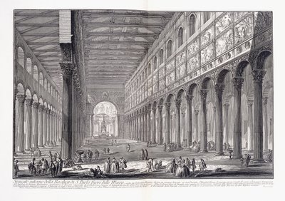 Interiér baziliky svatého Pavla mimo hradby od Giovanni Battista Piranesi
