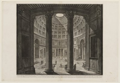 Interiér Pantheonu od Giovanni Battista Piranesi