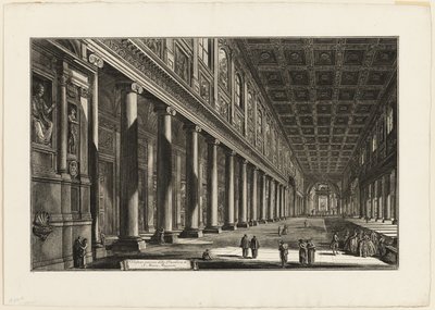 Vnitřní pohled na baziliku S. Maria Maggiore, z Pohledy na Řím od Giovanni Battista Piranesi