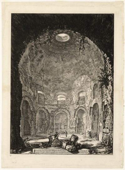 Vnitřní pohled na takzvaný Tempio della Tosse [Chrám kašle], z Pohledů na Řím od Giovanni Battista Piranesi