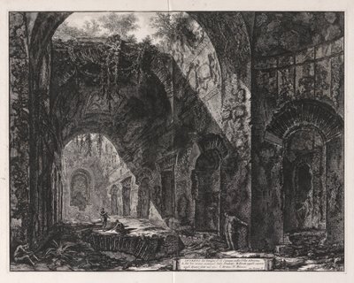 Interiér chrámu, o kterém se říká, že je Canopus v Hadrianu od Giovanni Battista Piranesi