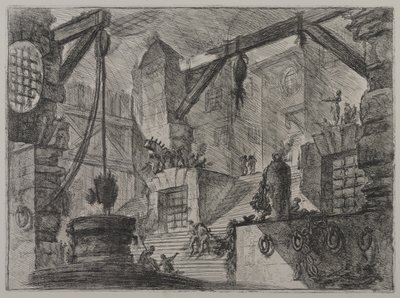 Invenzioni Capric di Carceri; Hind 13, First State of Three, cca 1749 (lept na položený papír) od Giovanni Battista Piranesi
