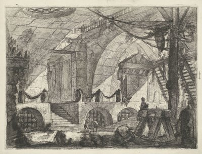 Kerker se setkal se zaagbokem Kerkers (název série) Capric Inventions od Carceri all Acqua Forte (název série) od Giovanni Battista Piranesi
