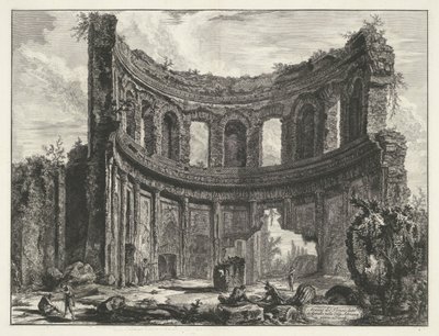Kleine paleis ve Villa Adriana t a Tivoli Pozůstatky chrámu zvaného Appollo v Hadriánově vile poblíž Tivoli (název na objektu) Gezichten op Rome (název série) Pohledy na Řím navržený a vyrytý architektem Giambattista Piranesi Ve (nez) iano (série od Giovanni Battista Piranesi