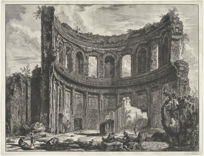 Kleine paleis ve Villa Adriana t a Tivoli Pozůstatky chrámu zvaného Appollo v Hadriánově vile poblíž Tivoli (název na objektu) Gezichten op Rome (název série) Pohledy na Řím navržený a vyrytý architektem Giambattista Piranesi Ve (nez) iano (série od Giovanni Battista Piranesi
