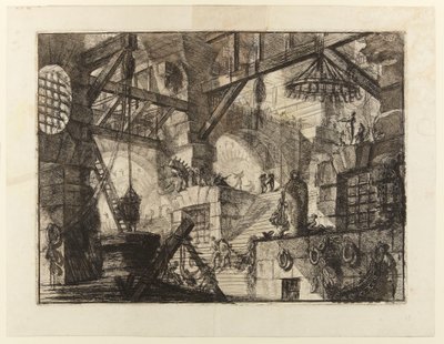 Vězení vynálezů, deska XIII: Studna od Giovanni Battista Piranesi