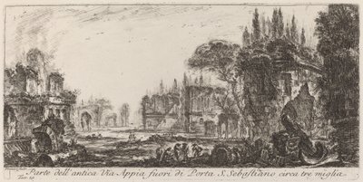 Část starověké Via Appia mimo Porta S. Sebastiano od Giovanni Battista Piranesi