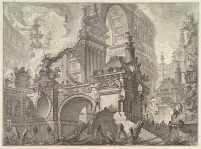 Část velkého velkolepého přístavu, o kterém se zmiňovali staří Římané, kde je objeveno vnitrozemí..., ca. 1749-50. od Giovanni Battista Piranesi