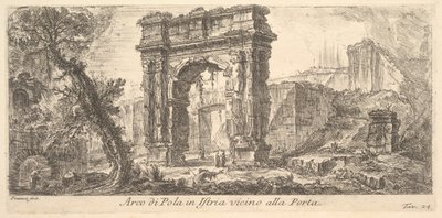 Deska 24: Oblouk Pola na Istrii poblíž brány Arco di Pula na Istrii poblíž Por ..., ca. 1750. od Giovanni Battista Piranesi