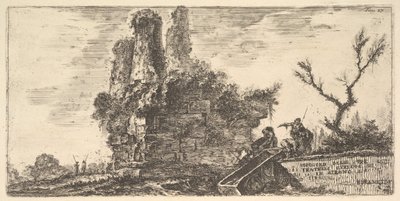 Deska 27: Hrob tří bratrů Curiatii v Albano Hrob tří bratrů C ..., ca. 1748. od Giovanni Battista Piranesi