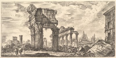 Tafel 7: Tempel des Jupiter Tonans Jupiter der Donnerer. 1. Tempel der Eintracht. Temp..., ca. 1748 von Giovanni Battista Piranesi