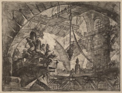 Vězni na vyčnívající plošině od Giovanni Battista Piranesi