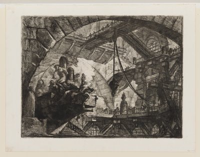 Vězni na vyčnívající plošině od Giovanni Battista Piranesi