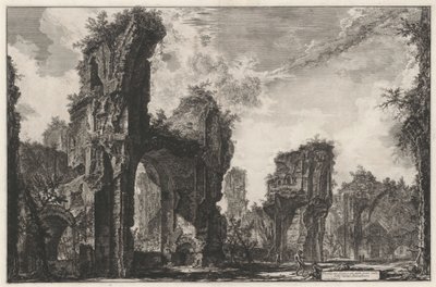 Ruiny Sisto neboli velkého sálu Antoninových lázní od Giovanni Battista Piranesi