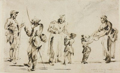 List náčrtů: Šest figurek od Giovanni Battista Piranesi