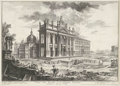 Sint-Jan van Lateranen te Rome Pohled na baziliku S. Giovanni Laterano (titul na objektu) Gezichten op Rome (název série) Pohledy na Řím navržený a vyrytý architektem Giambattista Piranesi Ve (nez) iano (název série) od Giovanni Battista Piranesi