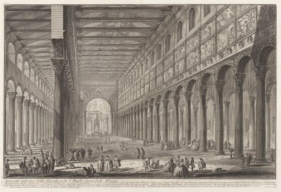 Vnitřní pohled na baziliku svatého Pavla za hradbami od Giovanni Battista Piranesi