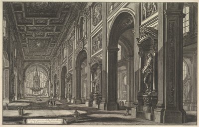 Svatý Jan v Lateránu, interiér, z "Vedute di Roma" (Pohledy na Řím) od Giovanni Battista Piranesi