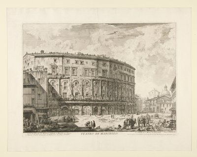 Divadlo Marcellus (Theater of Marcellus), z Pohledy na Řím od Giovanni-Battista Piranesi