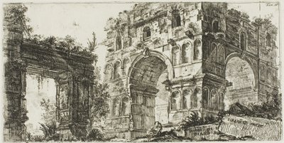 Janův chrám, deska 11 z některých pohledů na triumfální oblouky a další památky od Giovanni Battista Piranesi