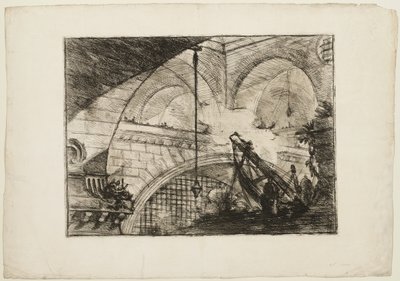 The Arch with a Shell Ornament, plate 11 from Imaginary Prisons od Giovanni Battista Piranesi