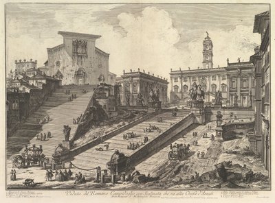 Kapitol a schody S. Maria in Aracoeli Pohled na římské Camipidoglio s ..., ca. 1775. od Giovanni Battista Piranesi