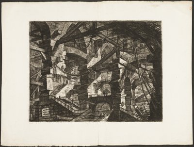 Gotický oblouk, deska 14 z imaginárních věznic od Giovanni Battista Piranesi