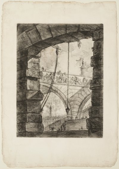 Grand Piazza, deska 4 z imaginárních věznic od Giovanni Battista Piranesi
