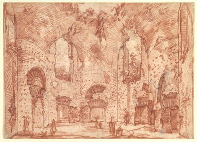 Osmiboká místnost v Malých lázních Hadriánovy vily (Tivoli) od Giovanni Battista Piranesi