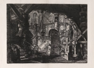 Molo s řetězy, deska 16 od Carceri d od Giovanni Battista Piranesi